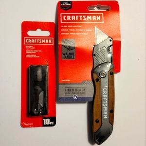 🧰🛠️CRAFTSMAN "Walnut Handle" Utility Knife/Blade Tool Lot🛠️🧰